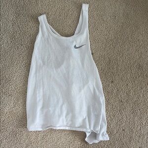 Nike White Sleeveless Open Back Tank Top Athletic Style